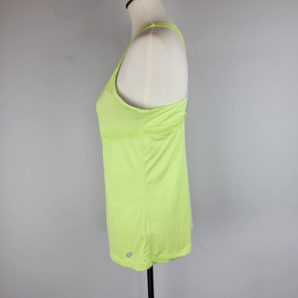 ASICS Neon Green Halter Racer Back Strappy Dry Built-in Bra Sports Tank Top L - Picture 2 of 13